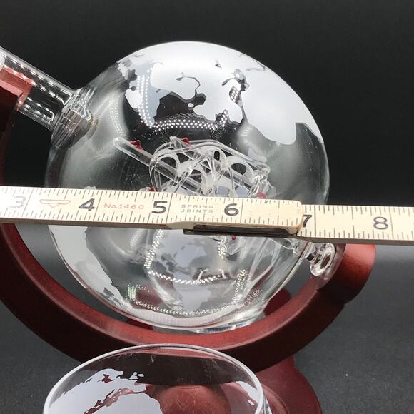 World Globe Liquor Decanter Set with Handmade Ship and 2 Barware Glasses 850 ML - Picture 14 of 14